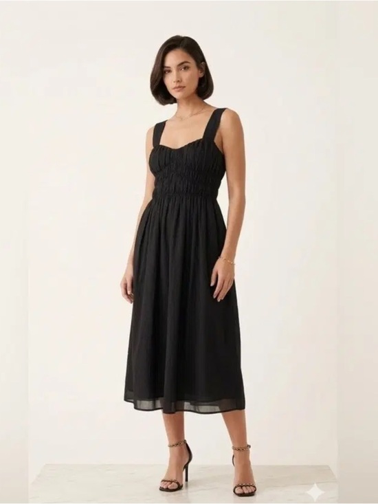 Burberry Dresses & Skirts - NWT Burberry Delilah Black Smocked Cotton Midi Dress 8084316 - Sz 6